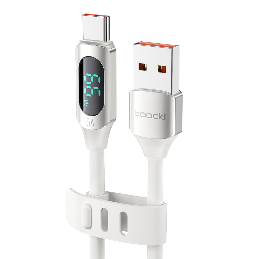 TOOCKI TQ-X55A2 2m Digital Display USB to Type-C 6A Liquid Silicone 480Mbps Data Cable