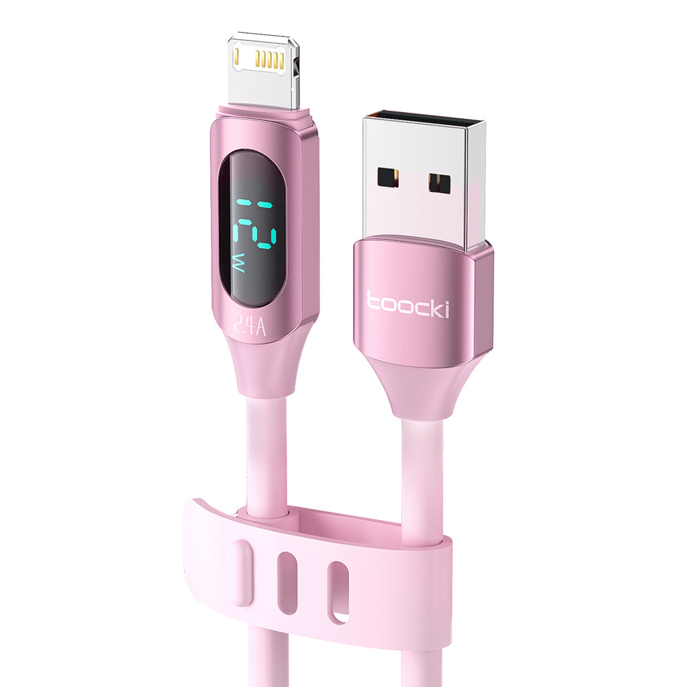 TOOCKI TQ-X55A1 2m Digital Display 2.4A USB to Lightning Liquid Silicone Data Cable