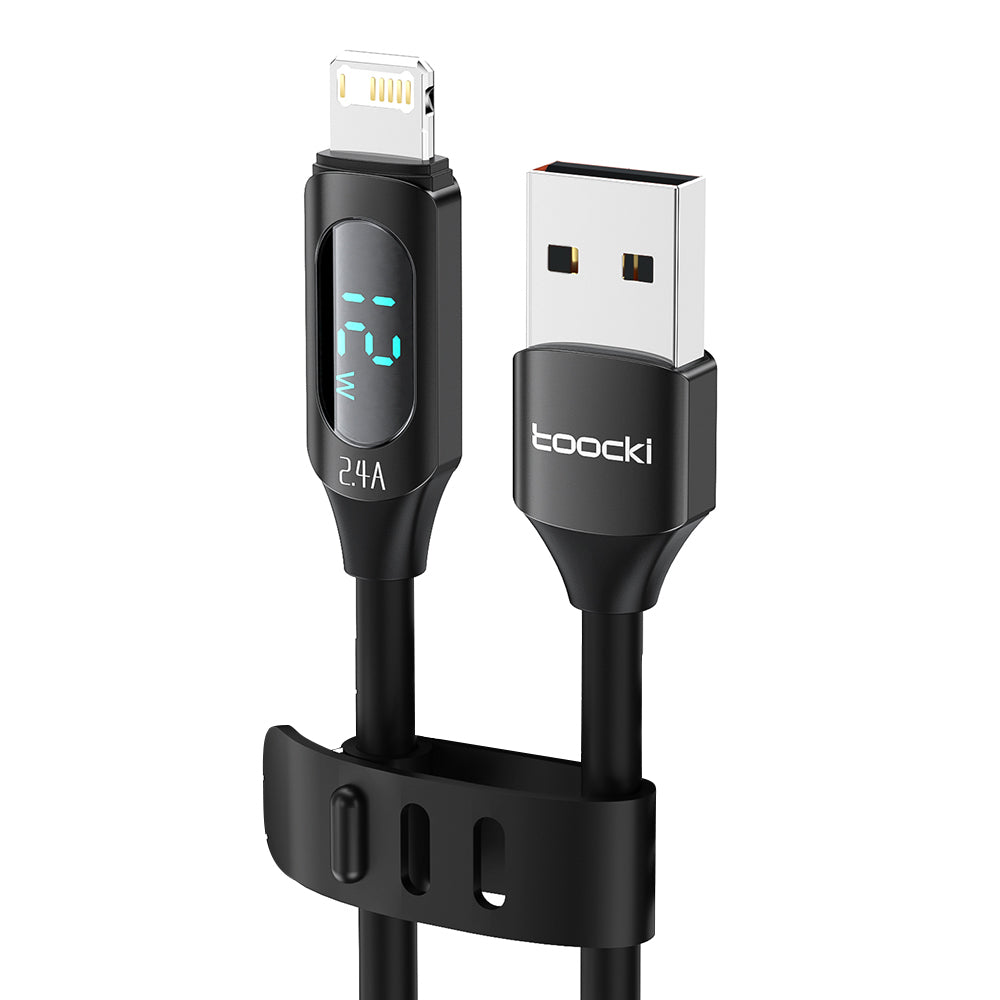 TOOCKI TQ-X55A1 2m Digital Display 2.4A USB to Lightning Liquid Silicone Data Cable