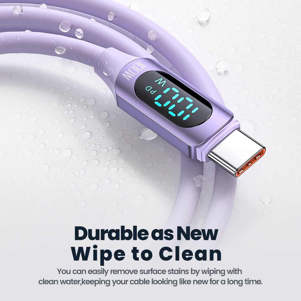 TOOCKI TQ-X55C2 1m PD 100W Type-C to Type-C Digital Display Liquid Silicone Data Cable