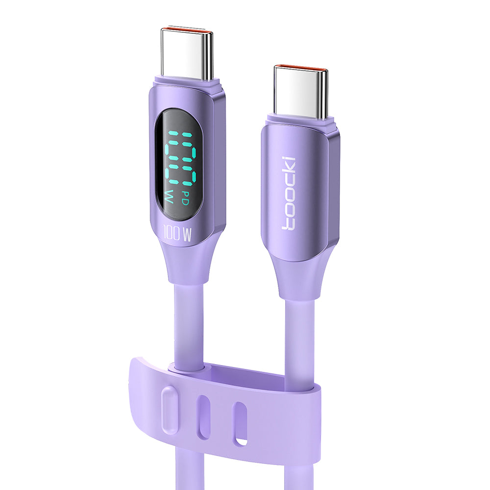 TOOCKI TQ-X55C2 1m PD 100W Type-C to Type-C Digital Display Liquid Silicone Data Cable