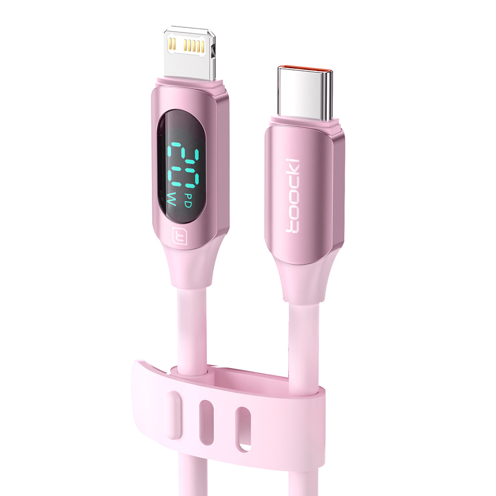 TOOCKI TQ-X55C1 2m Type-C to Lightning PD 20W Liquid Silicone Data Cable with Digital Display