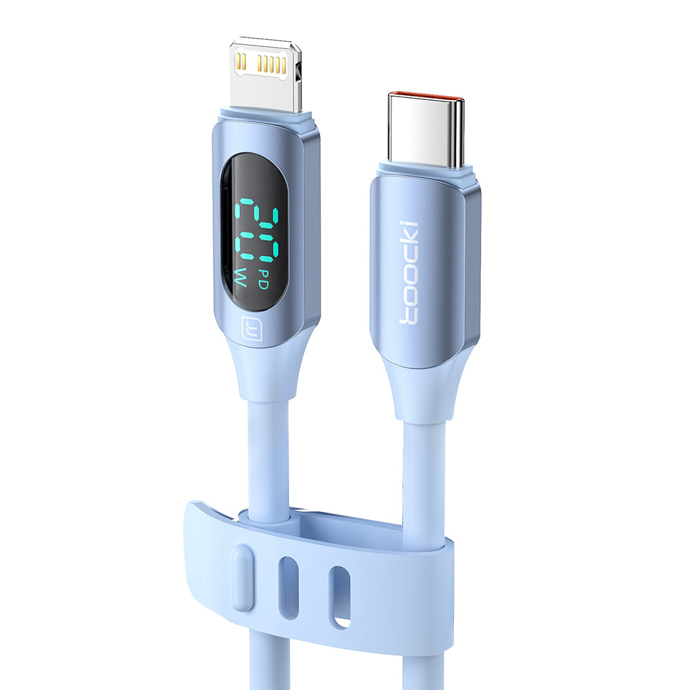 TOOCKI TQ-X55C1 2m Type-C to Lightning PD 20W Liquid Silicone Data Cable with Digital Display
