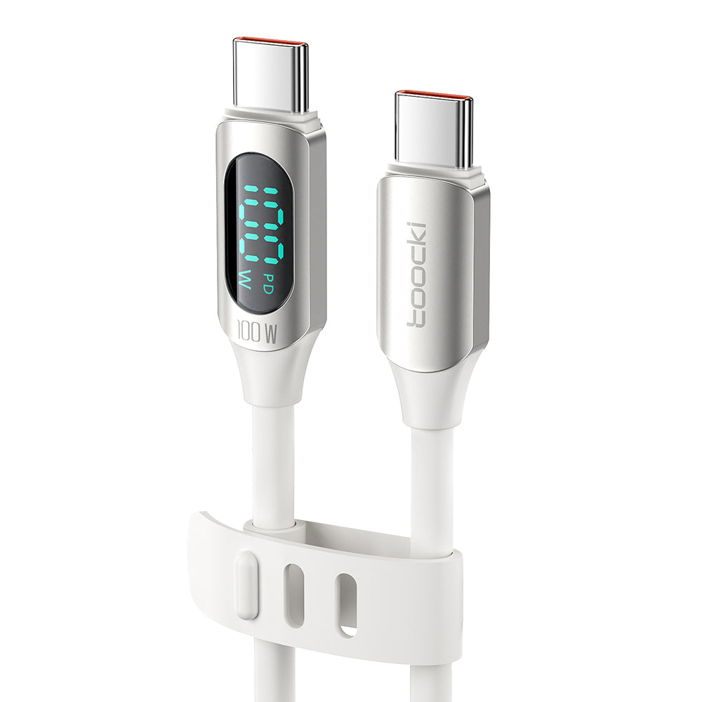 TOOCKI TQ-X55C2 2m Digital Display PD 100W Liquid Silicone Type-C Data Cable