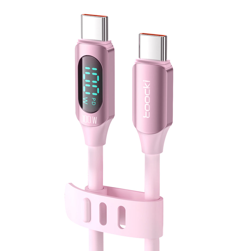 TOOCKI TQ-X55C2 2m Digital Display PD 100W Liquid Silicone Type-C Data Cable