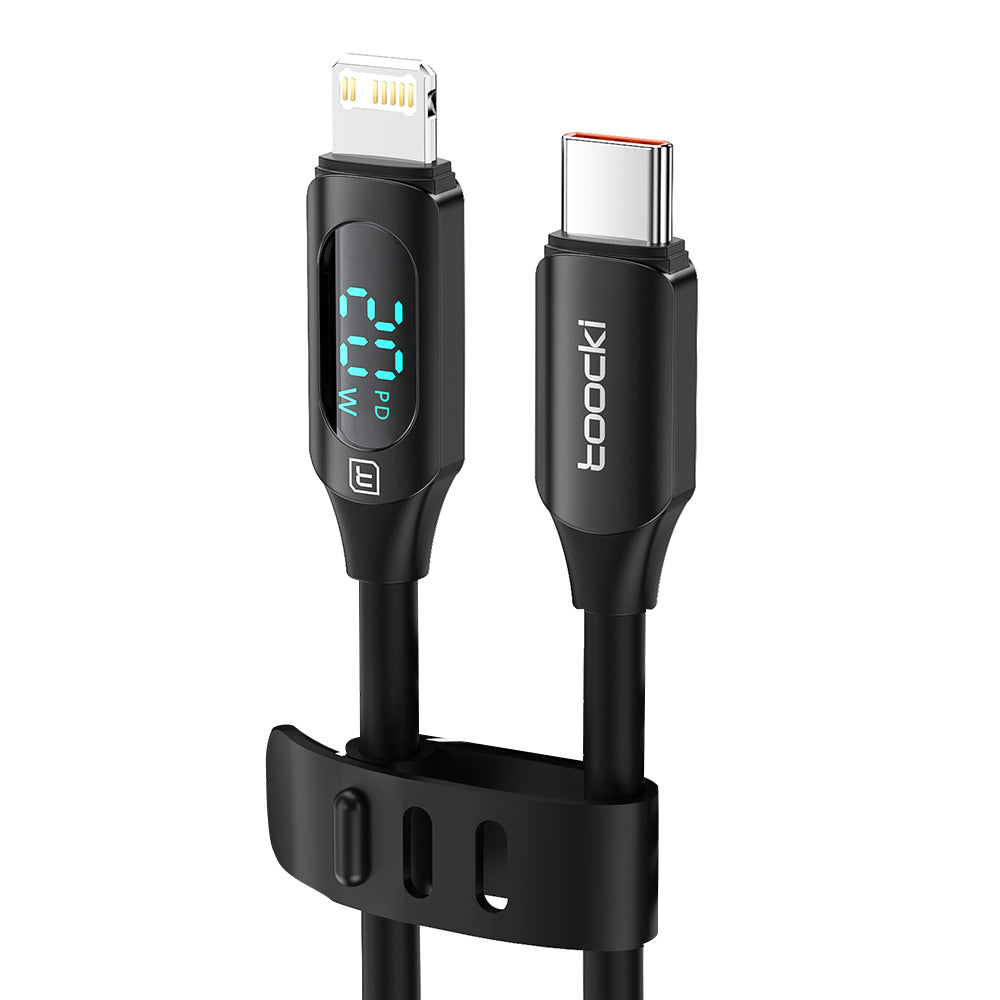 TOOCKI TQ-X55C1 1m PD 20W Digital Display Type-C to Lightning Liquid Silicone Data Cable