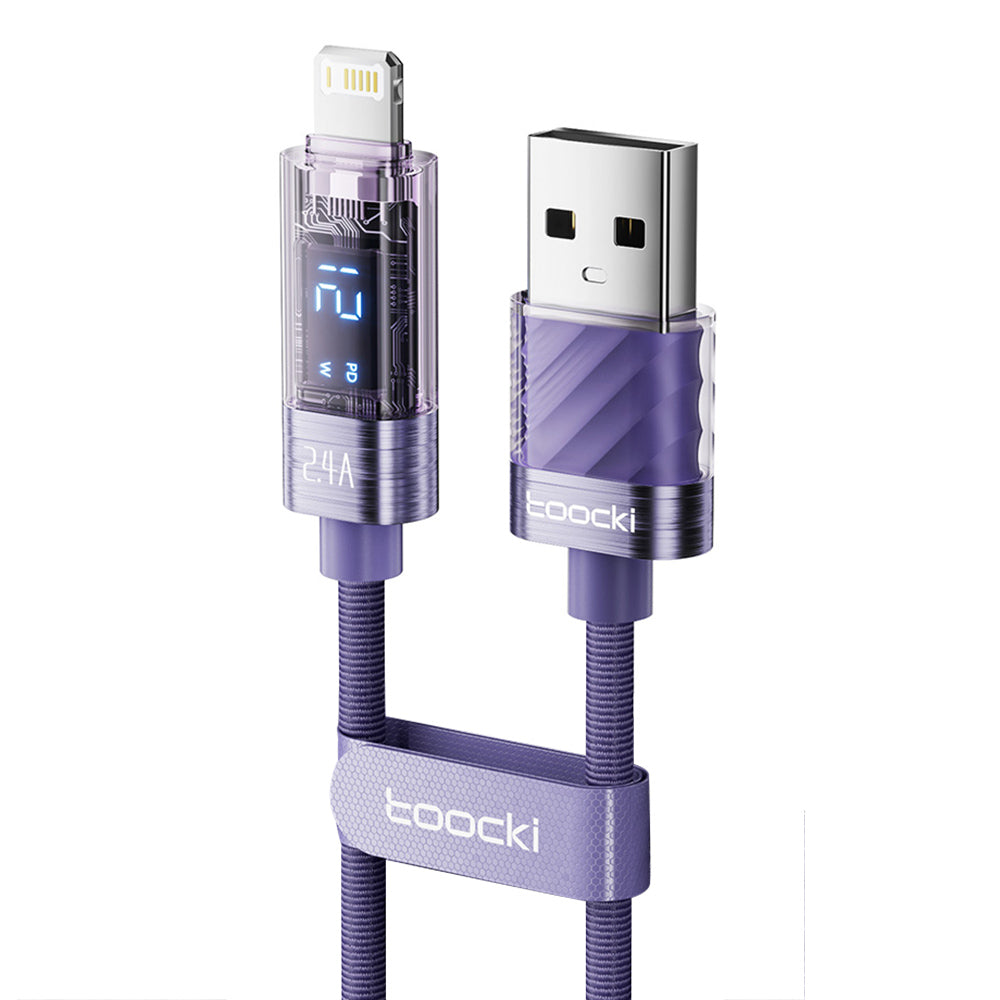 TOOCKI TQ-X36A1 2m USB to Lightning Digital Display Cord 2.4A Fast Charging Cable