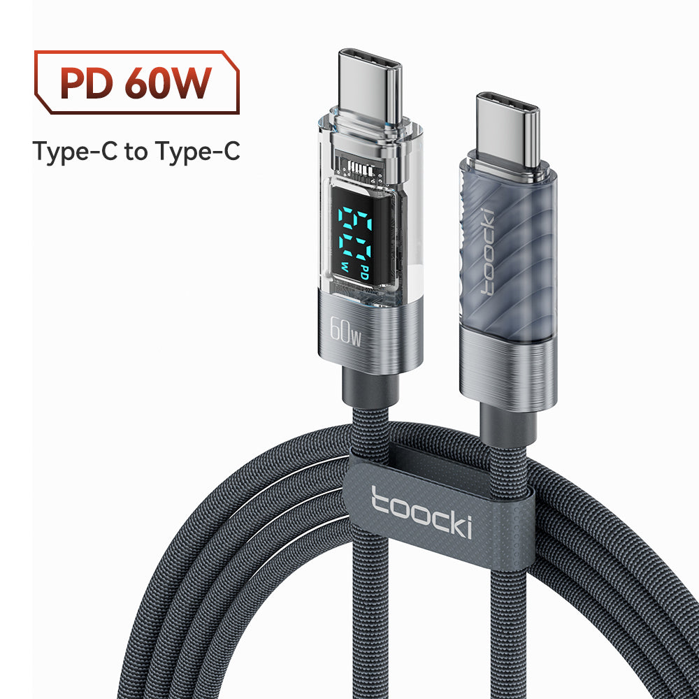 TOOCKI TQ-X36C2 1m E-Marker Chip PD 60W Fast Charging Type-C Cable