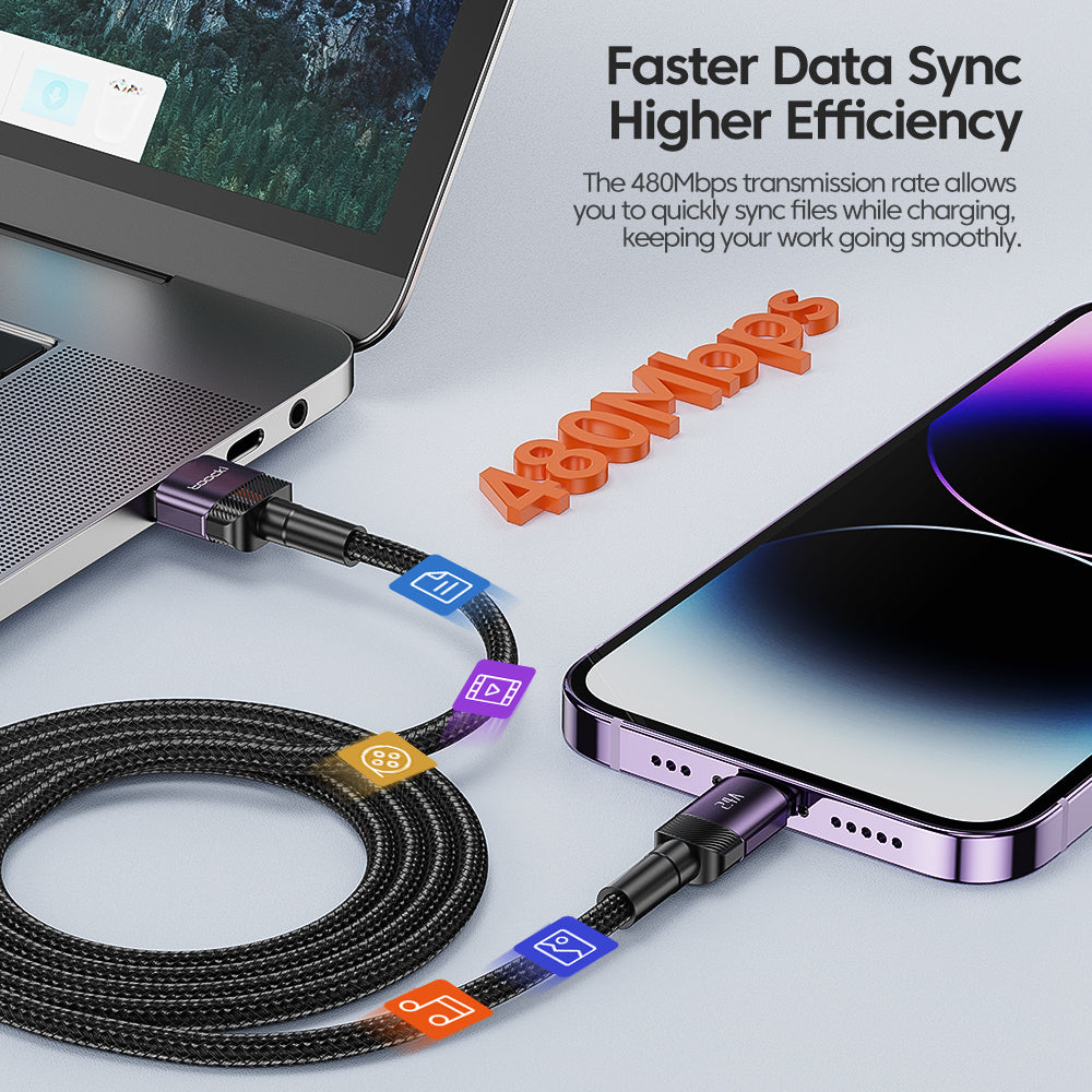 TOOCKI TQ-X12A1 2m 2.4A Fast Charging USB to Lightning Braided Data Cable