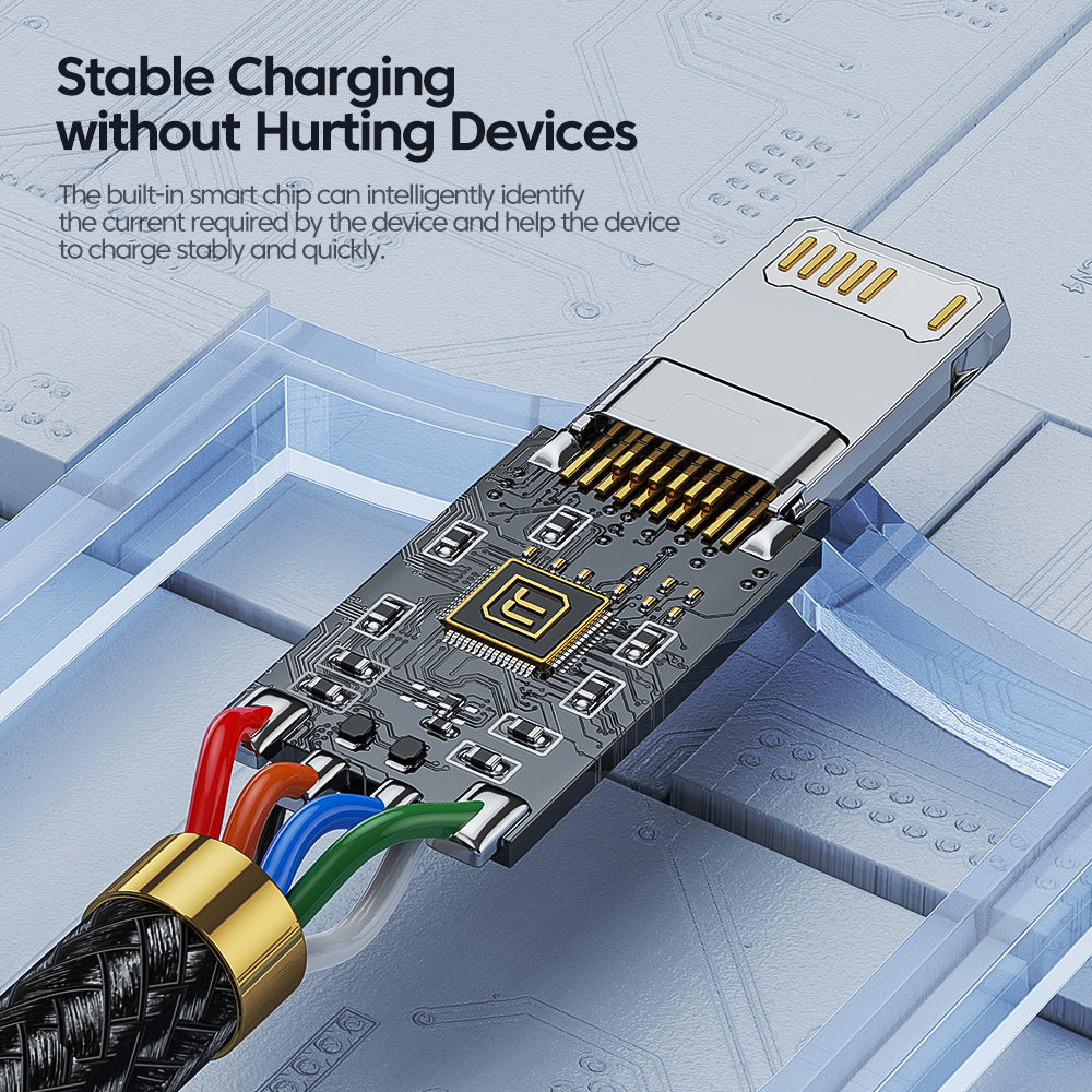 TOOCKI TQ-X12A1 1m USB to Lightning Data Cable 2.4A Fast Charging Braided Wire