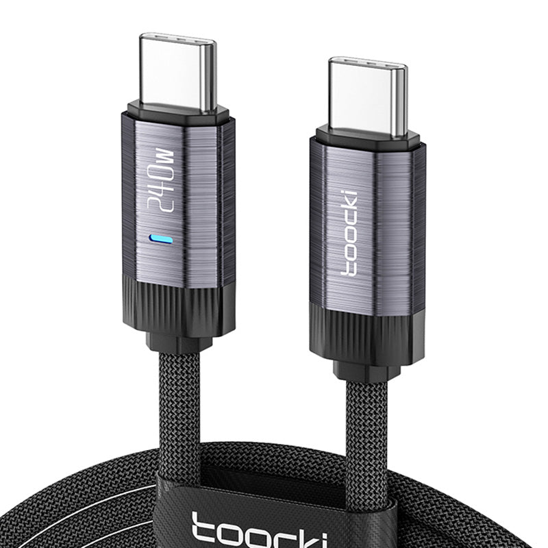 TOOCKI TQ-X24C4 1m Type-C to Type-C Braided Cord PD3.1 240W Phone Fast Charging Cable