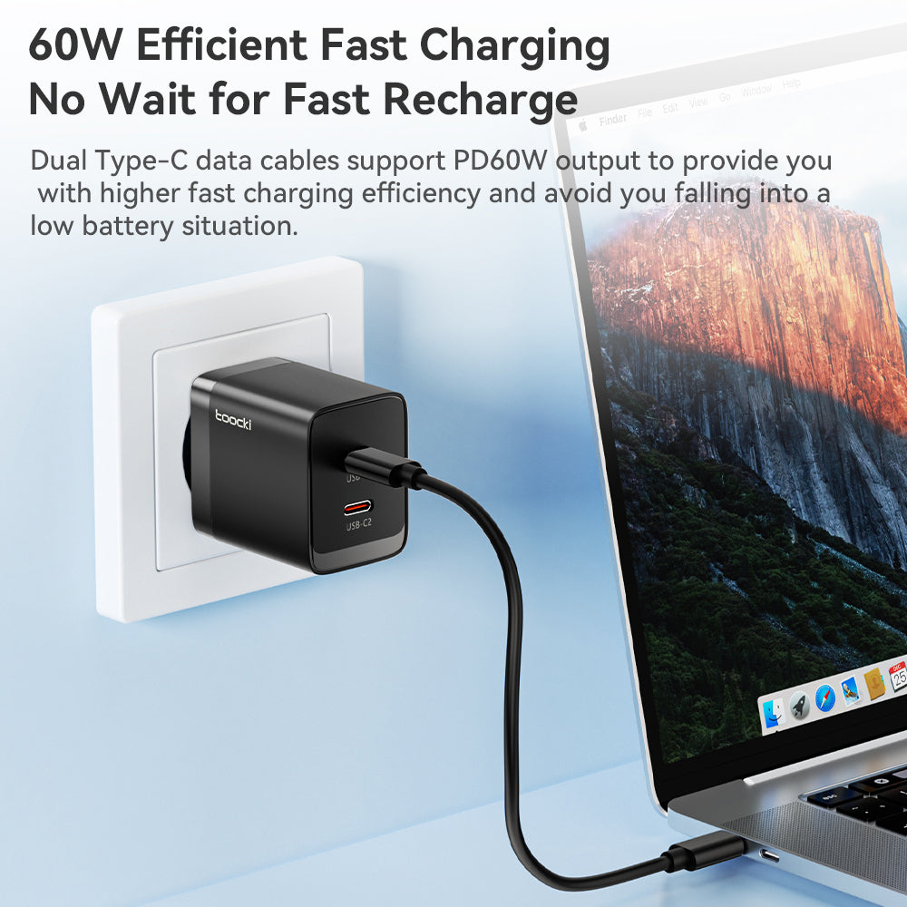 TOOCKI TQ-X11 Type-C to Type-C Cable USB+iP+Micro USB Adapters with Mirror Storage Case
