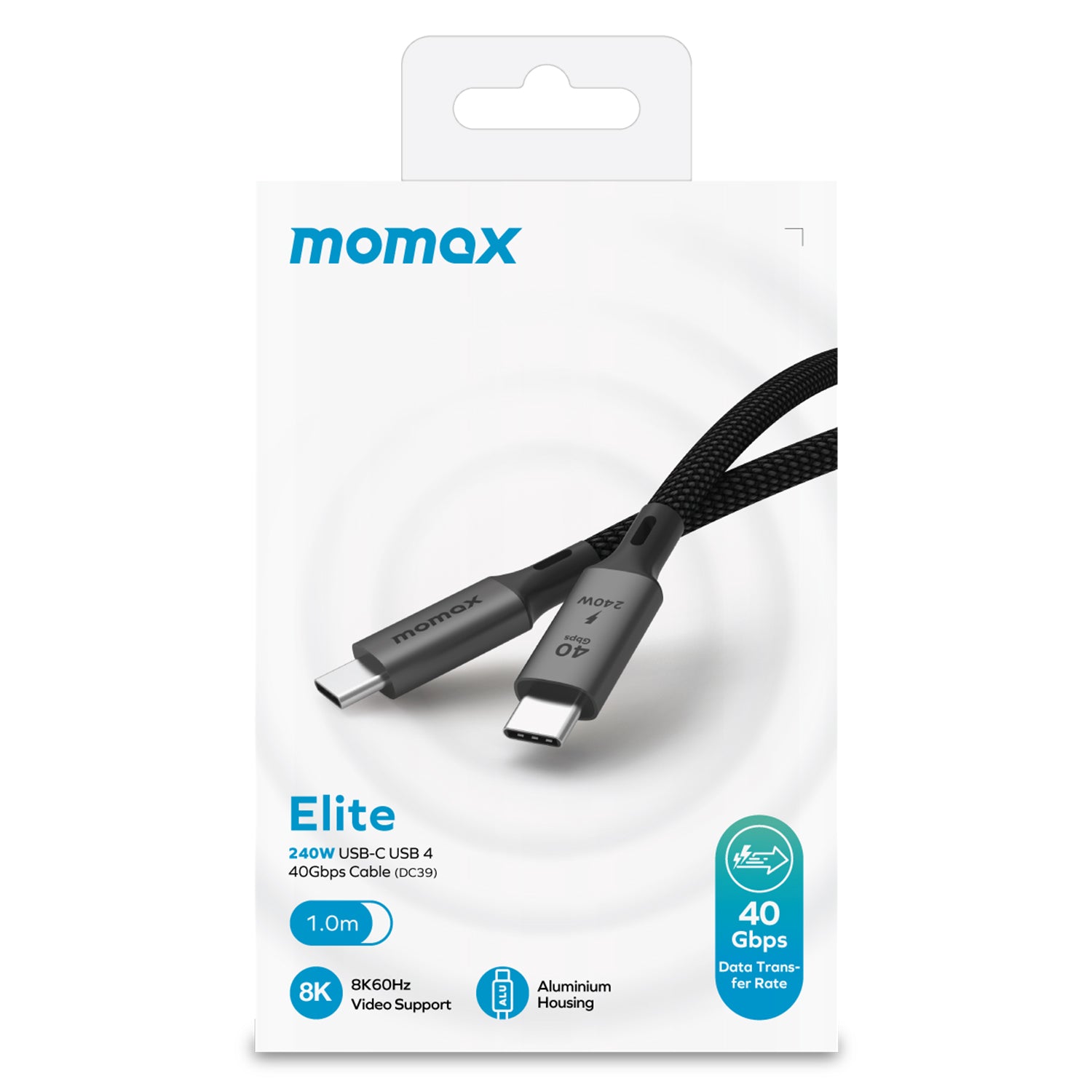 MOMAX USB-C to USB-C 240W Charging Cable 1m Nylon Braided Charging Cord
