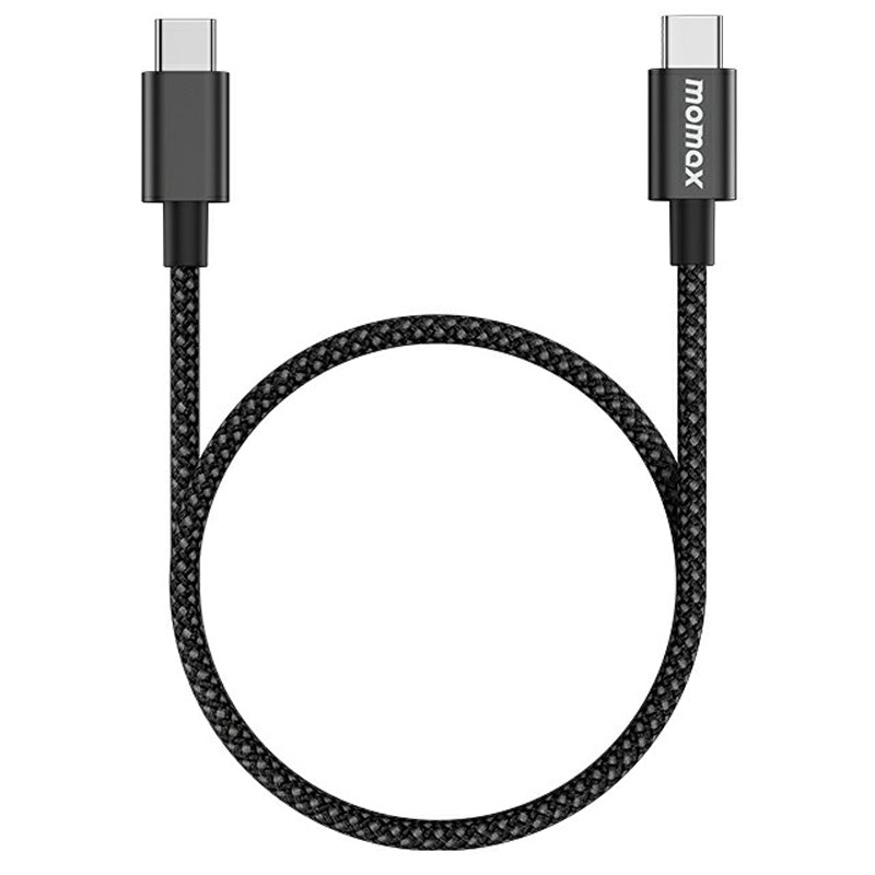 MOMAX Elite 0.5m PD 60W High Power USB C to USB C Nylon Braided Data Cable