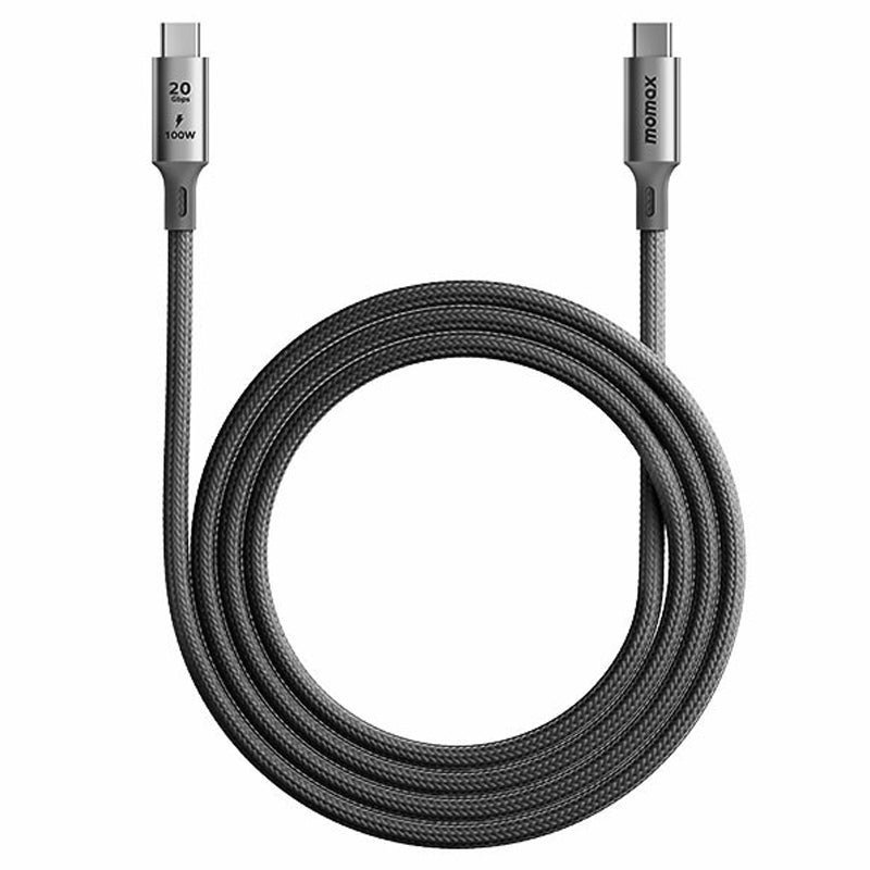 MOMAX Elite 1m USB3.2 Type-C to Type-C PD 100W Fast Charging Braided Data Cable
