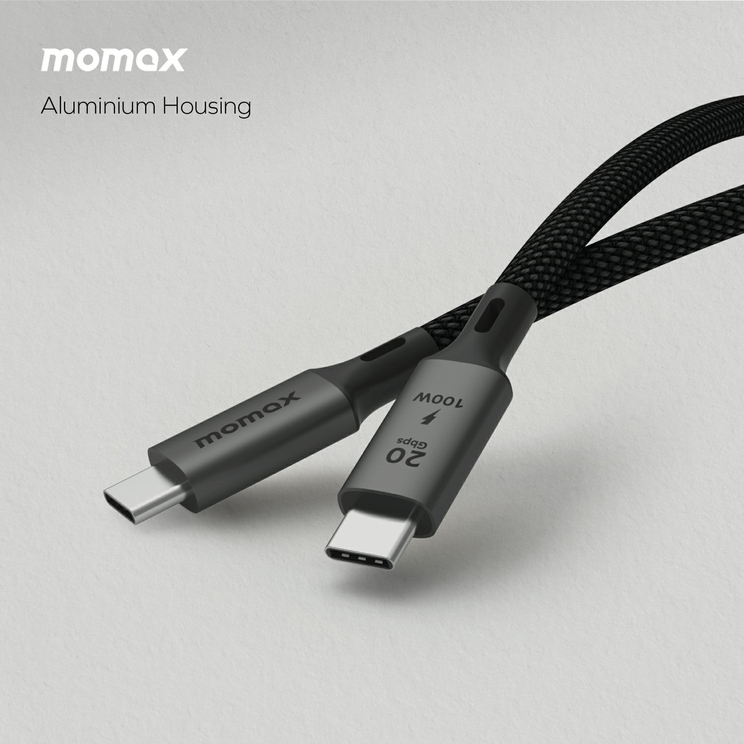 MOMAX Elite 1m USB3.2 Type-C to Type-C PD 100W Fast Charging Braided Data Cable