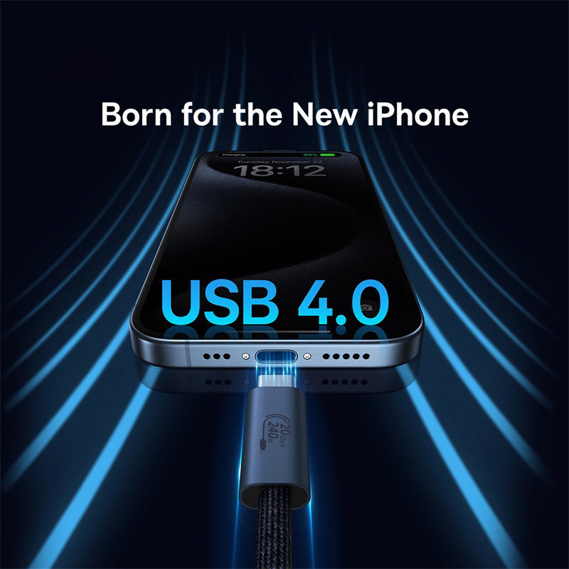 BASEUS Flash 2 USB4 Full-Featured Charging Cable USB-C to USB-C 240W Data Cord