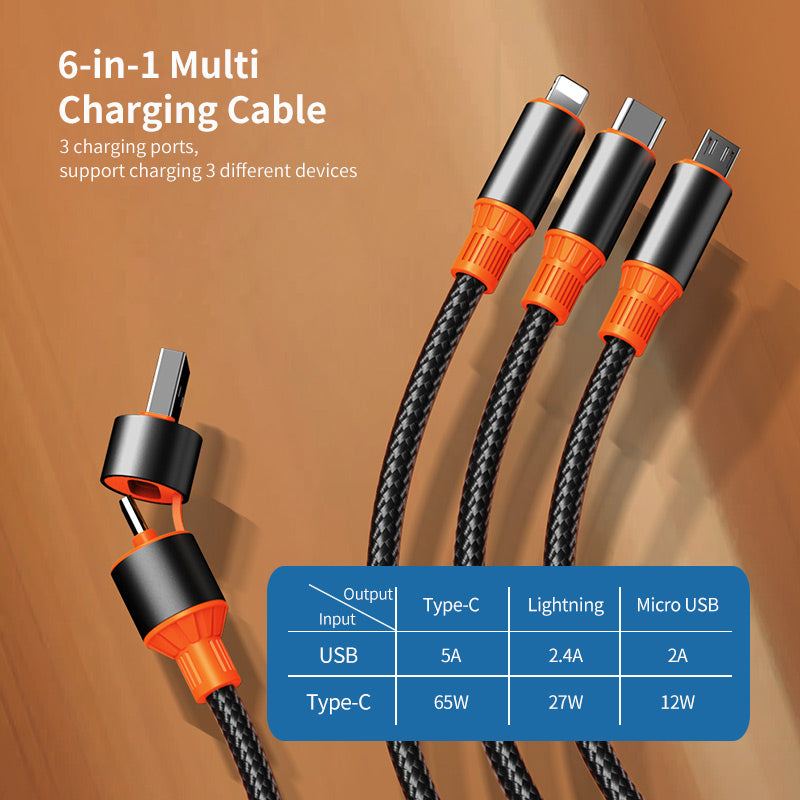 ENKAY USB / Type-C to iP / Type-C / Micro USB 5A Fast Charging Cable Nylon Braided Data Cable