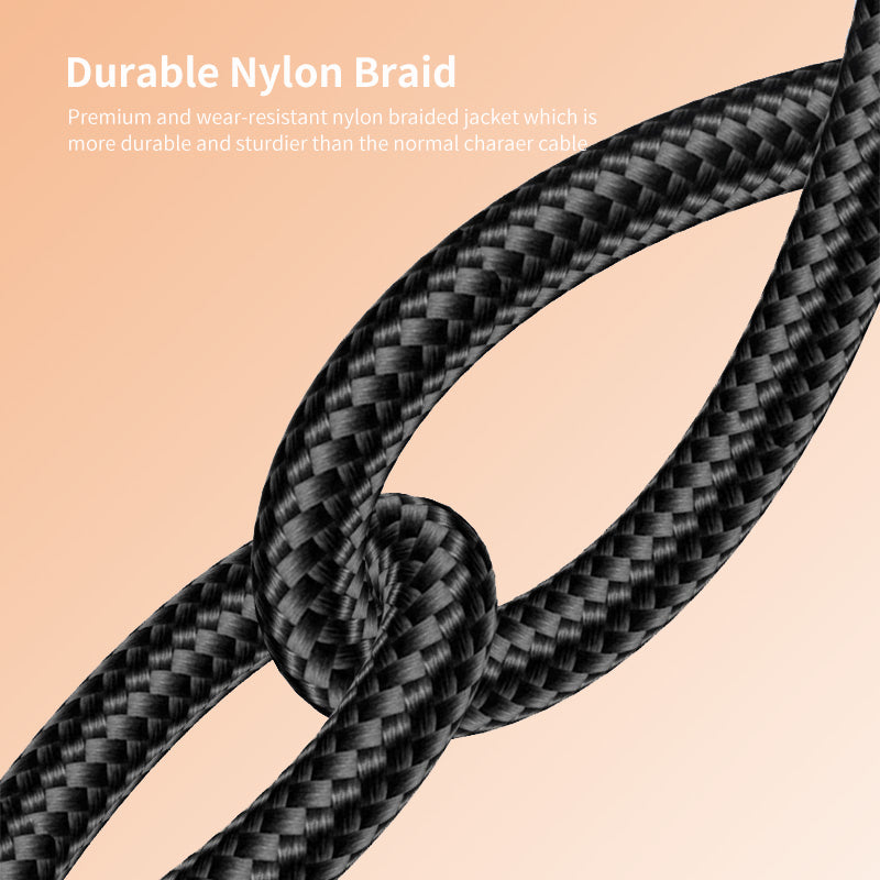 ENKAY USB / Type-C to iP / Type-C / Micro USB 5A Fast Charging Cable Nylon Braided Data Cable