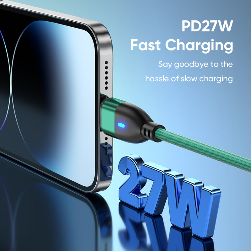 ENKAY 1m 24Pin PD 100W Type-C to iP / Type-C / Micro USB Magnetic Charging Data Cable with LED Indicator