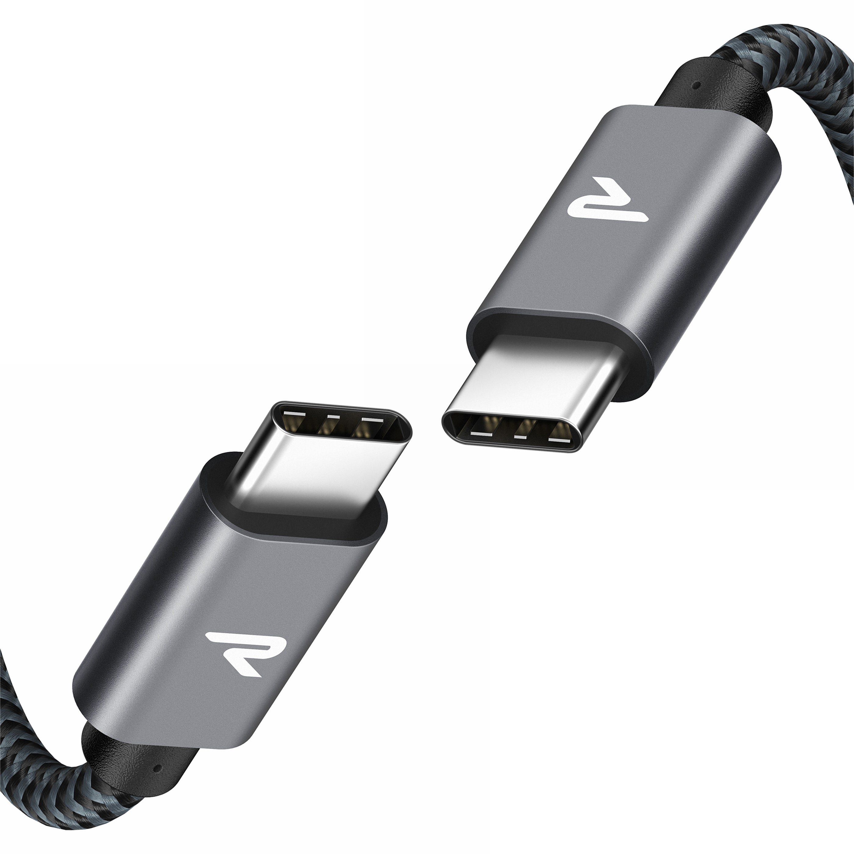 RAMPOW 60W Fast Charging Nylon Braided USB 2.0 Type-C to Type-C Data Cable, 3m
