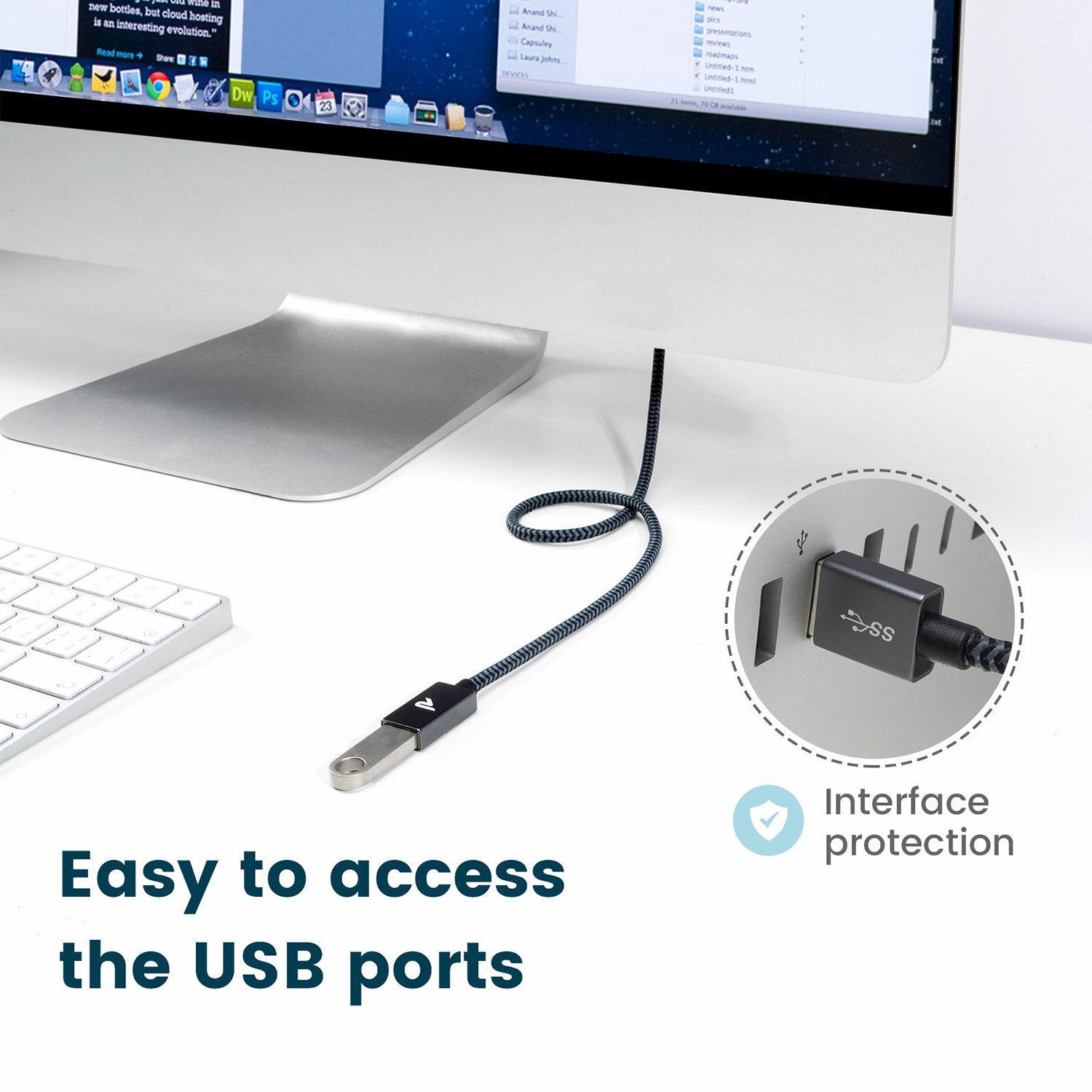 RAMPOW 0.5m 5Gbps Data Cord USB 3.0 USB-A Male to Female Extension Cable