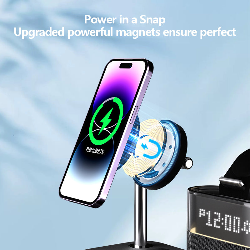 C09 Cell Phone Magnetic Wireless Charger Multi-Function Charging Station for Headset, Watch