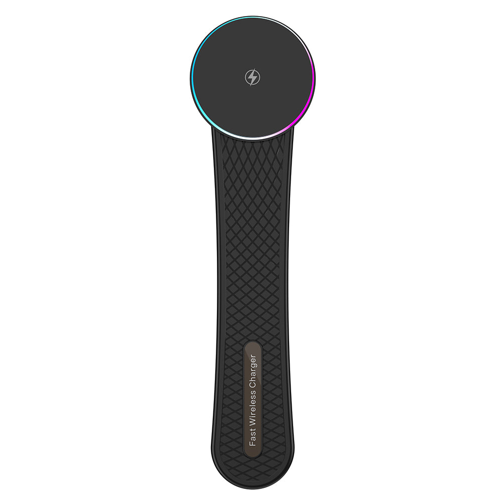 HS-X12 For iPhone 12-15 Series Bendable Car Dashboard Magnetic Phone Wireless Charger with RGB Light