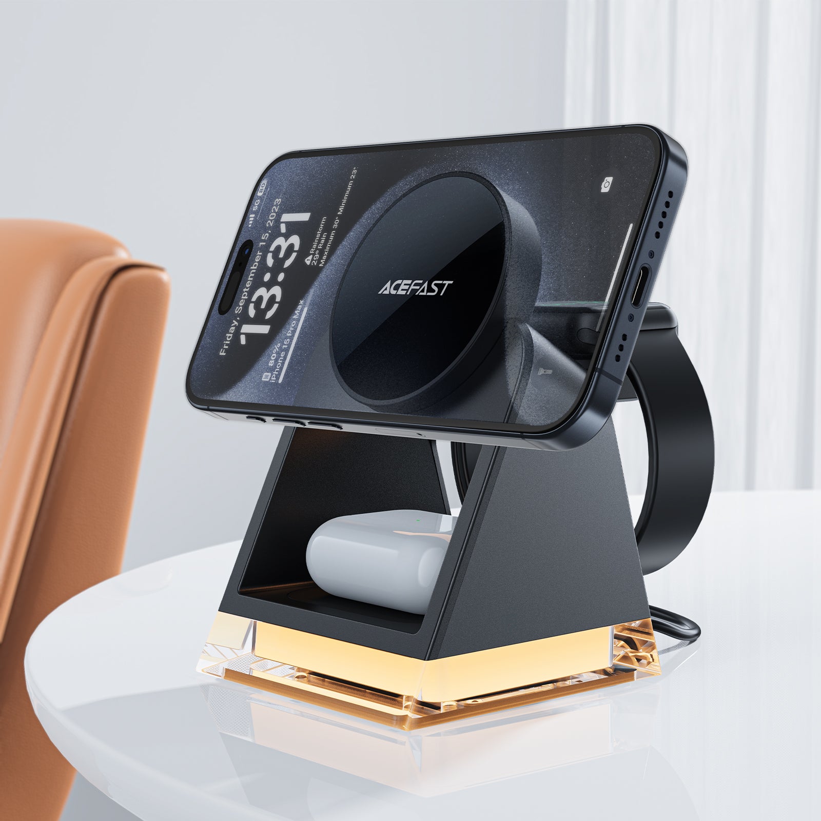 ACEFAST E17 Wireless Charger 3-in-1 Charging Station 20.5W Magnetic Stand Dock