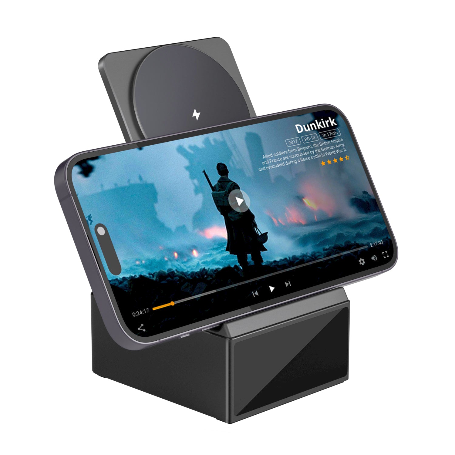 WIWU Wi-W011 15W Wireless Charger Phone Earphone Charging Stand with Digital Clock
