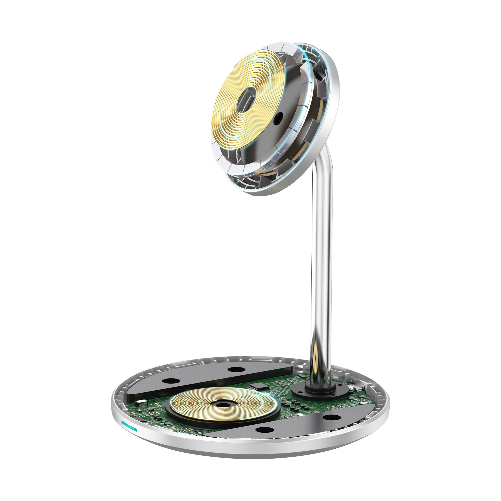 WIWU Wi-W019 Magnetic Wireless Charger for iPhone 12-15 Series 2-in-1 Phone Earphone Charging Stand