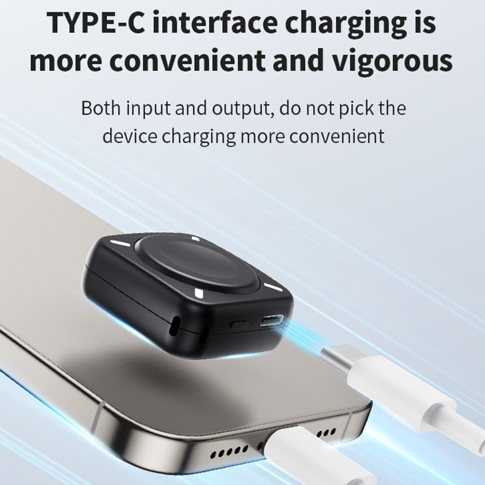 W03 Wireless Charger 2580mAh Wireless Charging Station Type-C Power Bank Compatible with Apple iWatch Phone Earphone
