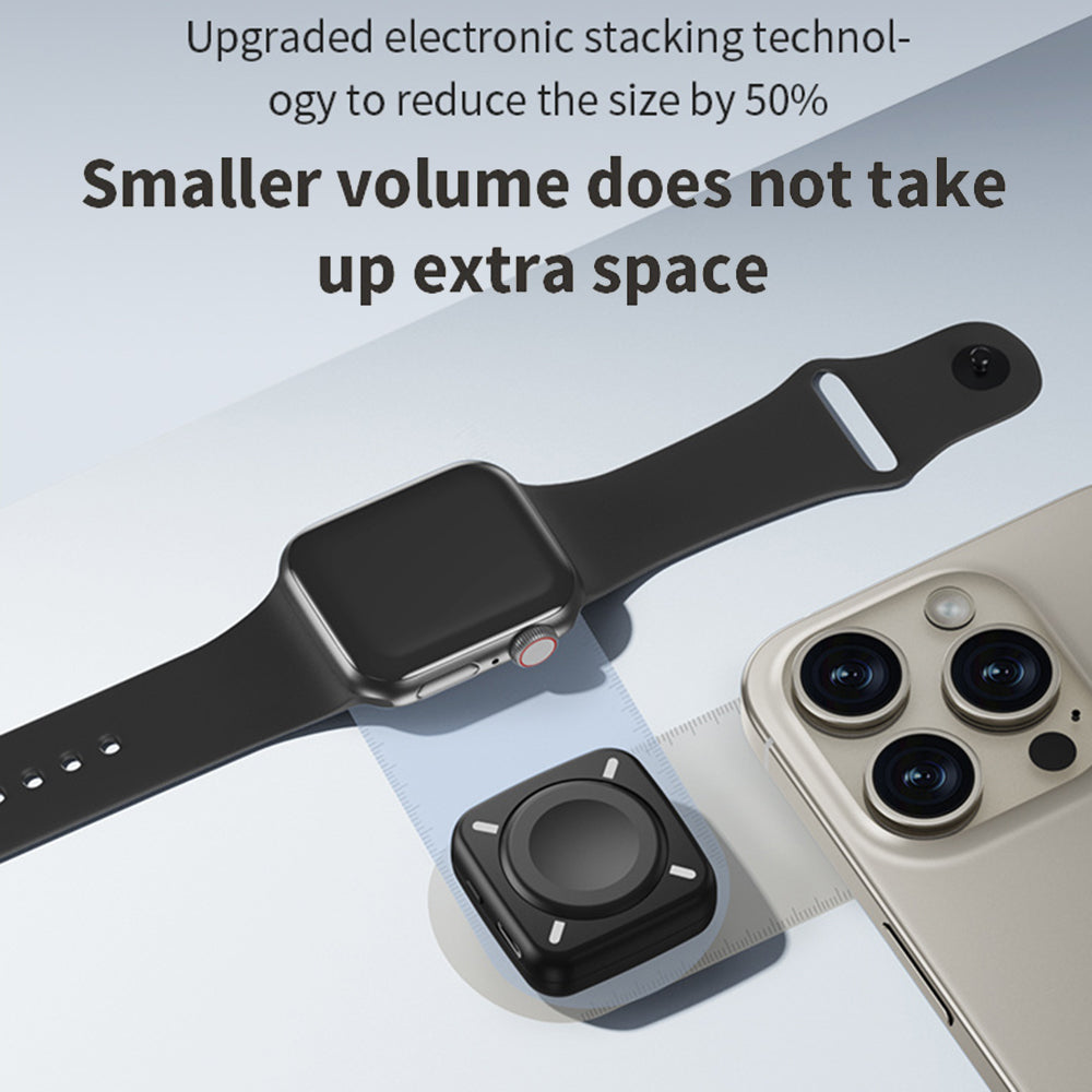 W03 Wireless Charger 2580mAh Wireless Charging Station Type-C Power Bank Compatible with Apple iWatch Phone Earphone