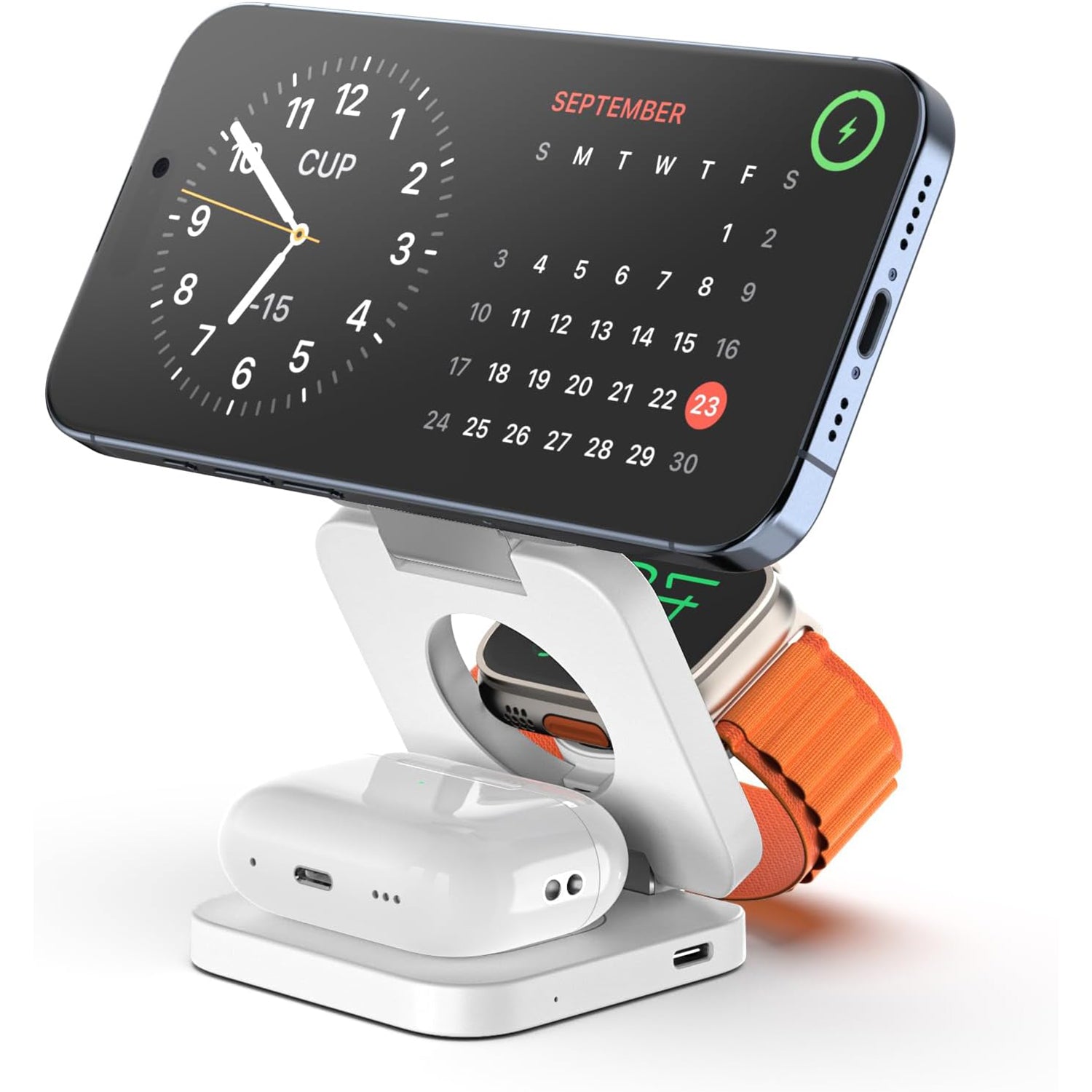 KU XIU X55 Foldable Charging Pad for iPhone Magnetic Wireless Charger for Apple Watch AirPods
