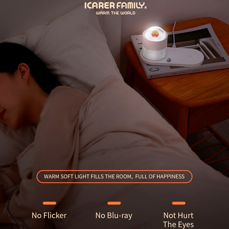 ICARER FAMILY Touch Sensor Cartoon Night Light Wireless Charger Pad for Mobile Phone