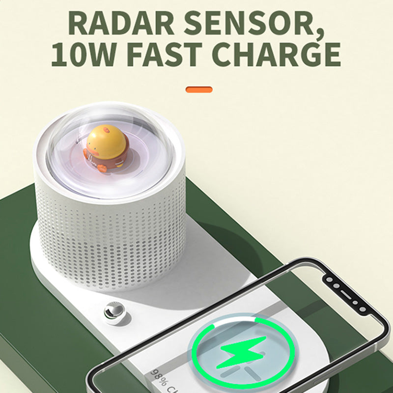 ICARER FAMILY Touch Sensor Cartoon Night Light Wireless Charger Pad for Mobile Phone