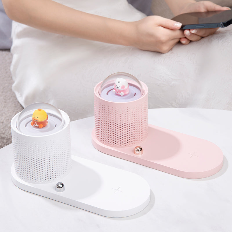 ICARER FAMILY Touch Sensor Cartoon Night Light Wireless Charger Pad for Mobile Phone