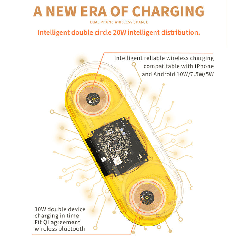 ICARER FAMILY 2-in-1 Cute Cartoon Design Wireless Charger Phone Earphone Wireless Charging Dock