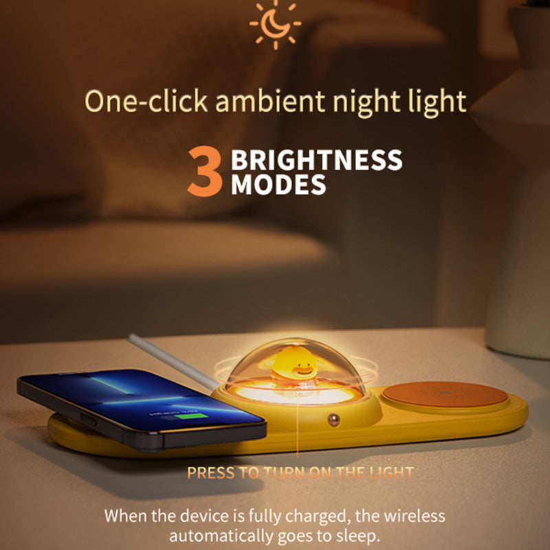 ICARER FAMILY 2-in-1 Cute Cartoon Design Wireless Charger Phone Earphone Wireless Charging Dock
