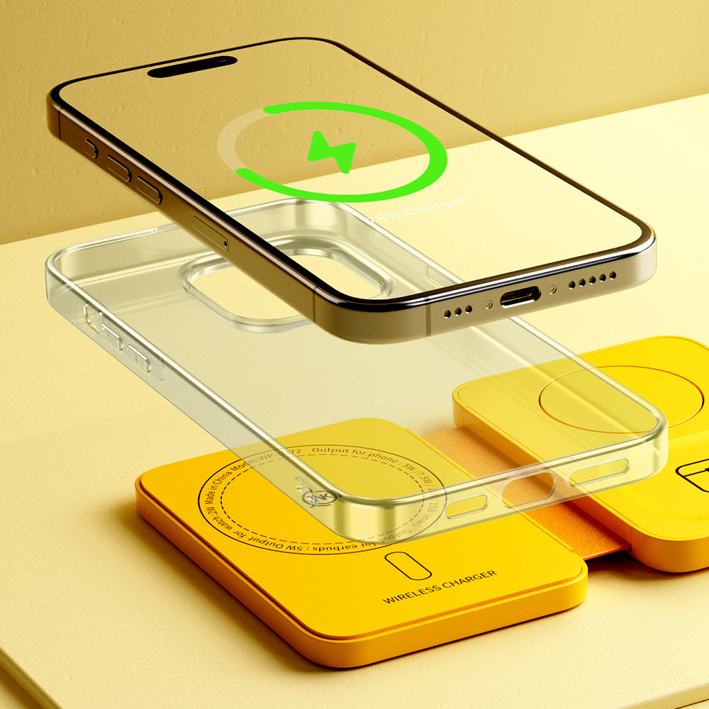 WEKOME WP-U172 Magnetic 3-in-1 15W Wireless Charging Holder Phone Earphone Watch Charger with Mirror