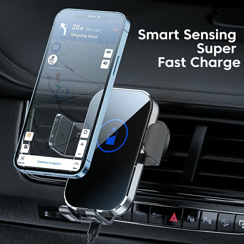 X10 15W Wireless Fast Charging Car Charger Phone Holder Mount Cell Phone Bracket Stand