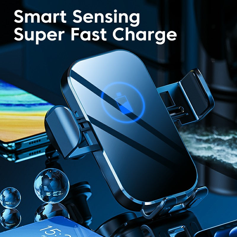 X10 15W Wireless Fast Charging Car Charger Phone Holder Mount Cell Phone Bracket Stand