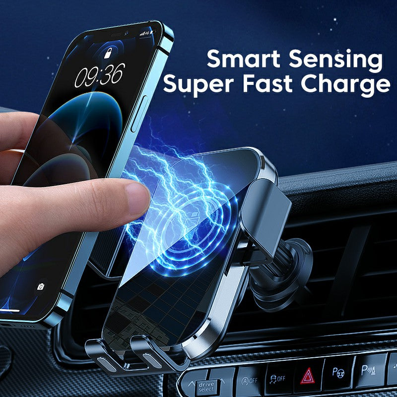 X10 15W Wireless Fast Charging Car Charger Phone Holder Mount Cell Phone Bracket Stand