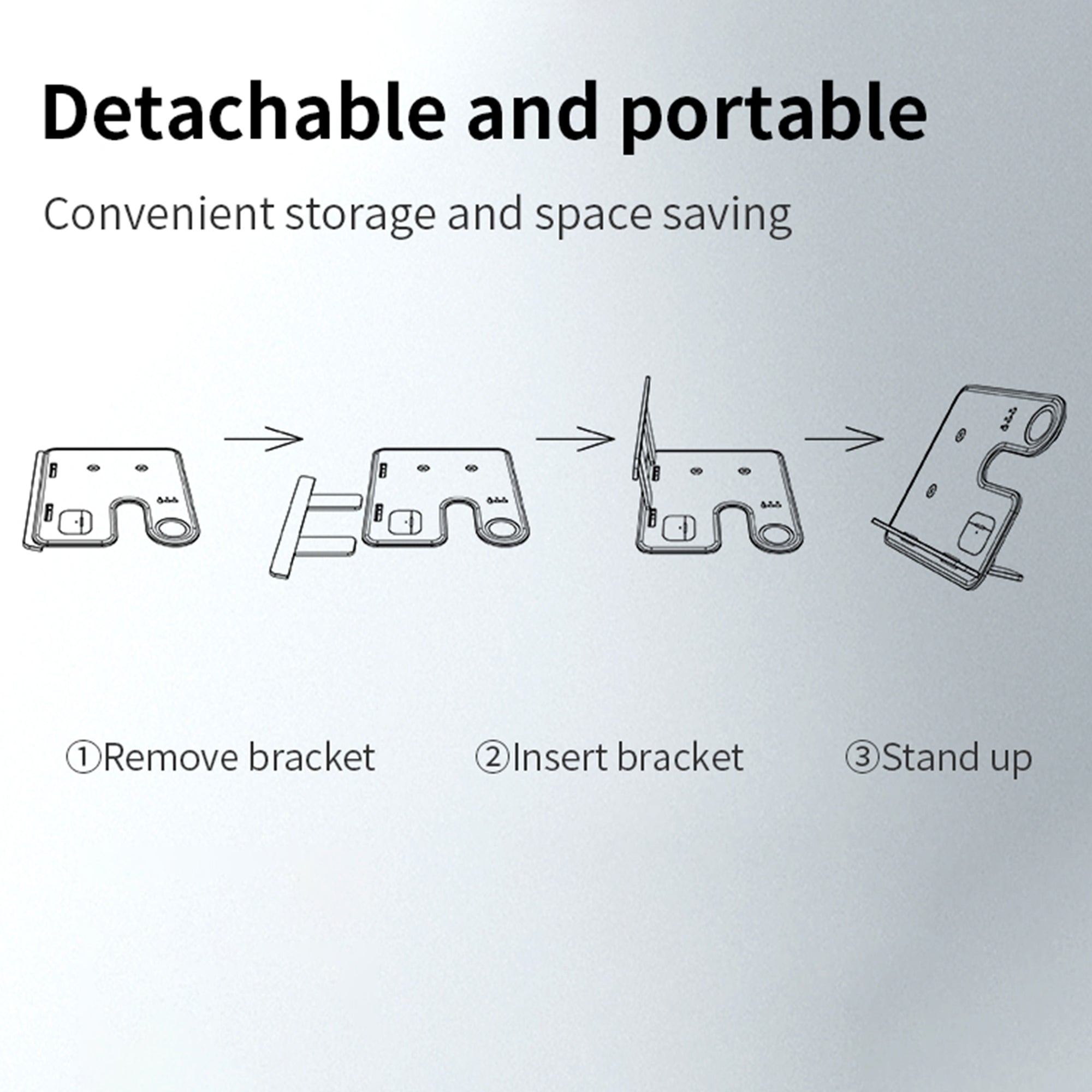 Q10C 3-in-1 15W Wireless Charger Phone Watch Earphone Charging Stand with Removable Bracket
