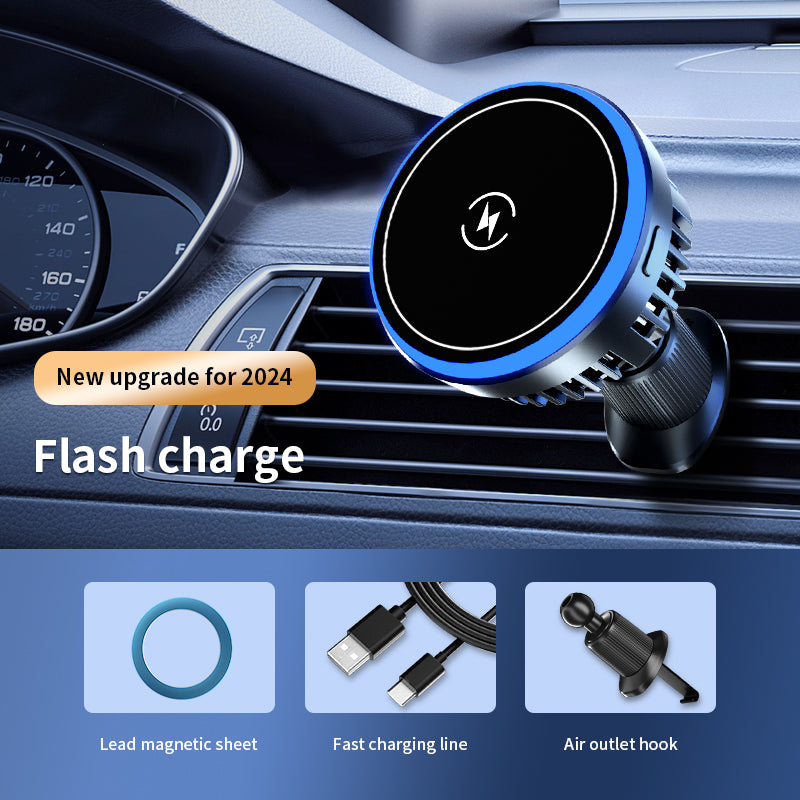 T1 Semiconductor Refrigeration Car Air Outlet Magnetic Wireless Charger with RGB Light