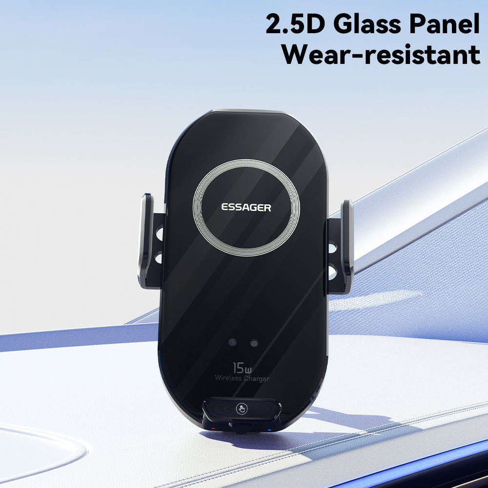 ESSAGER Car Air Outlet Clip 15W Wireless Charger Bracket for 4.5-7.0 Inch Mobile Phone