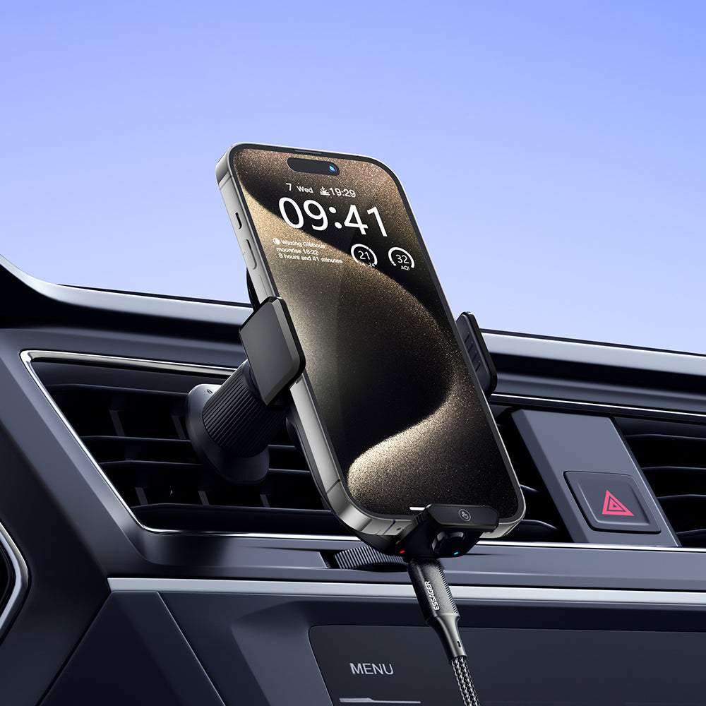 ESSAGER Car Air Outlet Clip 15W Wireless Charger Bracket for 4.5-7.0 Inch Mobile Phone