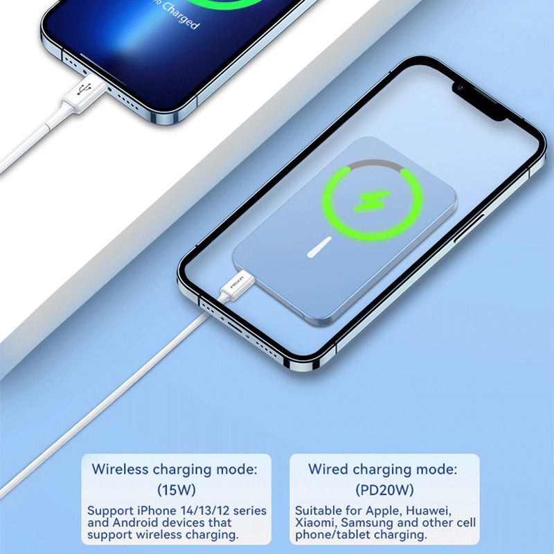 C10 Portable 15W Magnetic Wireless Charger 5000mAh Aluminum Alloy Power Bank