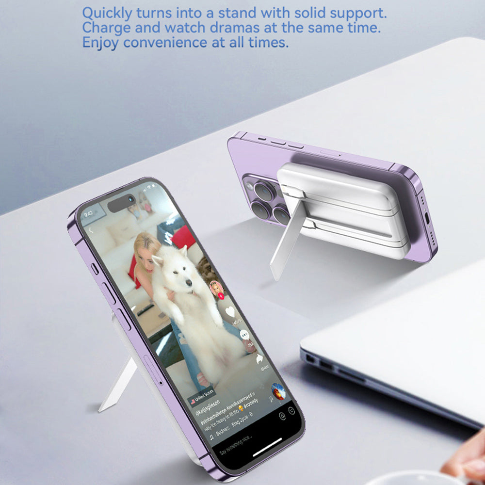S10 10000mAh Phone Power Bank Magnetic Wireless Charger with Type-C / 8Pin Cable