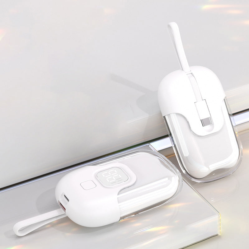 D07 10000mAh 22.5W Power Bank Phone External Battery with Built-in Cable